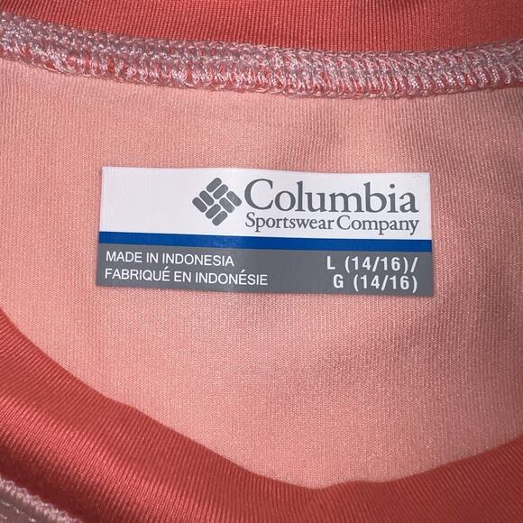 Columbia Girls U Vista Brook Printed Long Sleeve Swim Shirt Rash Guard Pink Larg - Picture 6 of 9